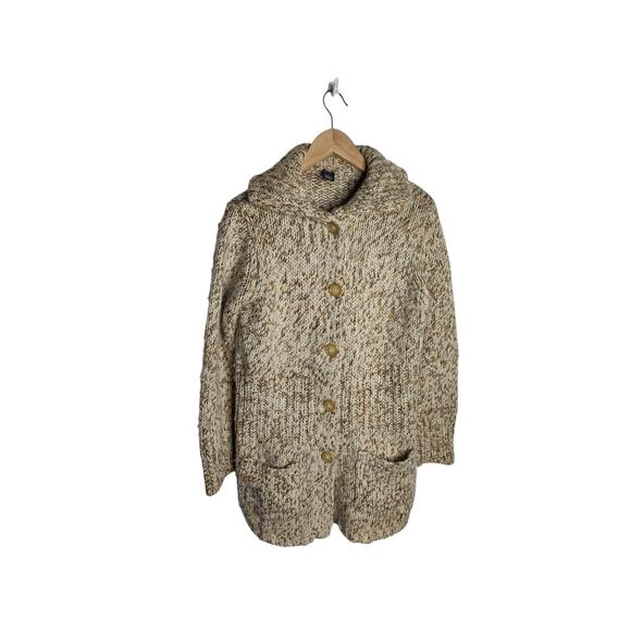 Vintage Gap Oversized Wool Knit Cardigan Women's L tan - Picture 1 of 9